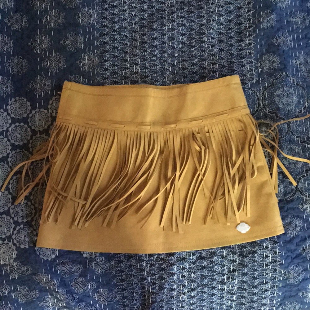American Girl Kaya Collection Suede Fringe Skirt
